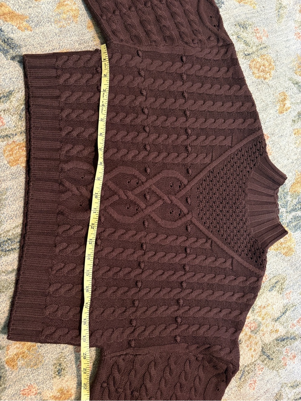 Misa Los Angeles Classic BROWN Cable Knit Oona Sweater XS - Picture 5 of 9